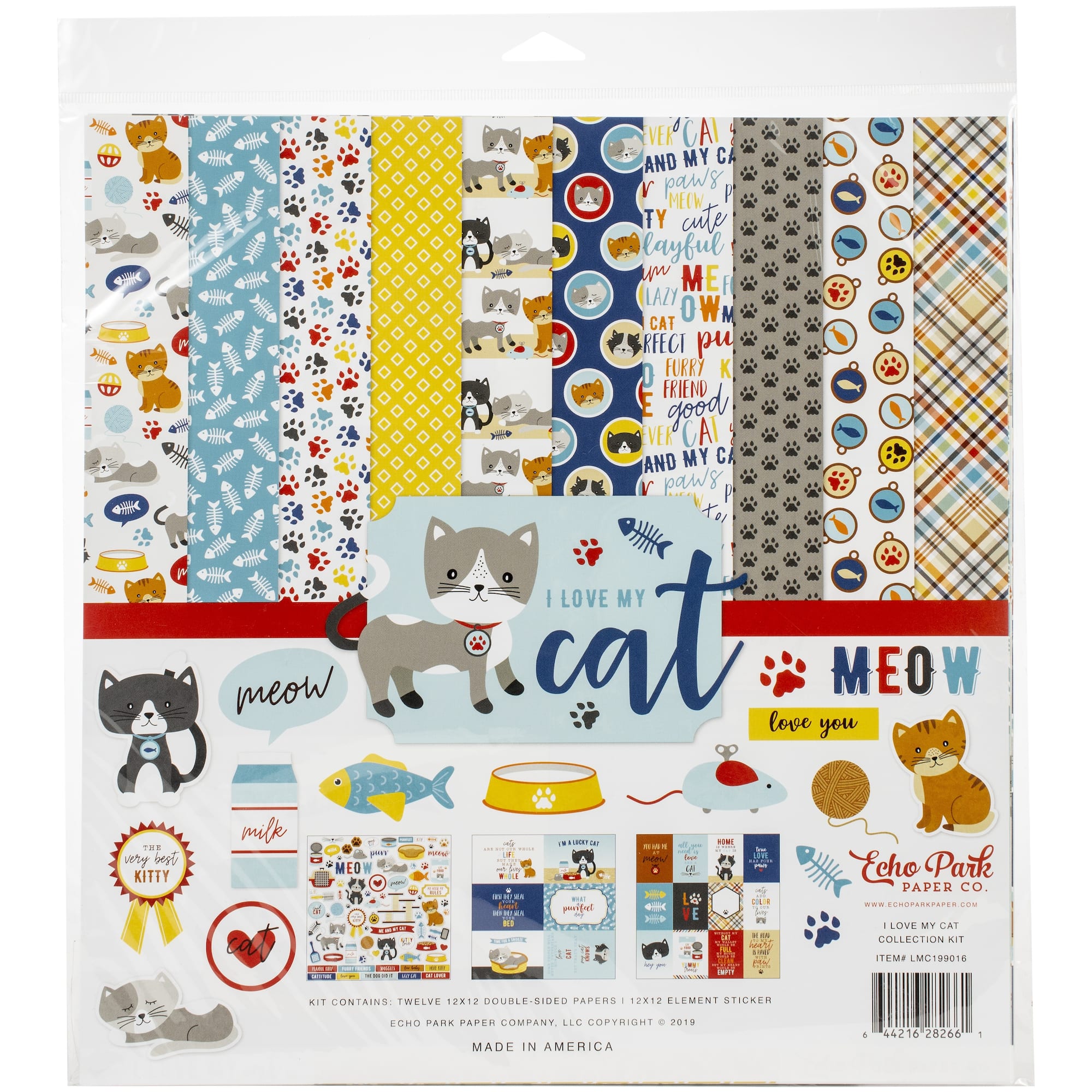 Echo Park™ I Love My Cat Collection Kit, 12" x 12"